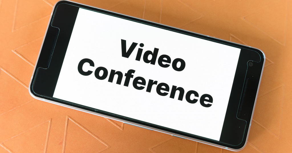 Video Conference Words on Phone